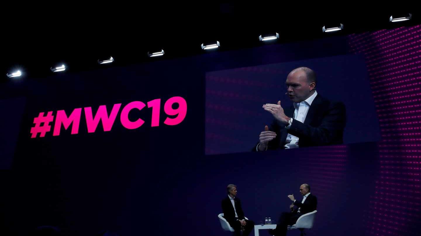 El consejero delegado del Grupo Vodafone, Nick Read, en el MWC 2019.