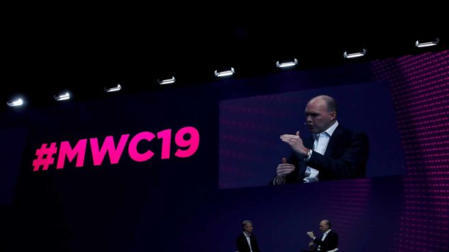 El consejero delegado del Grupo Vodafone, Nick Read, en el MWC 2019.