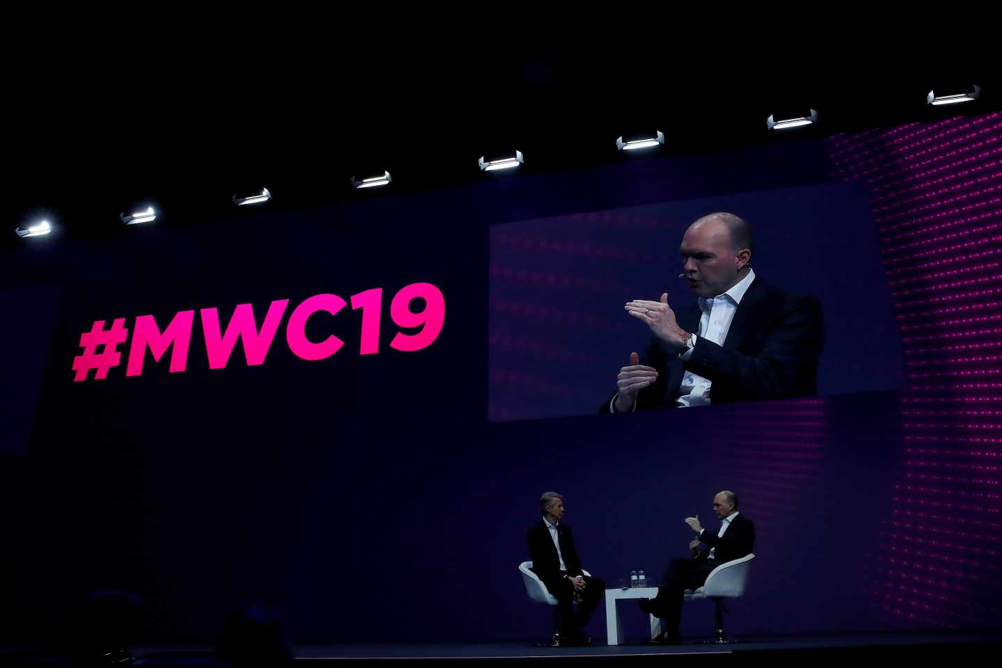 El consejero delegado del Grupo Vodafone, Nick Read, en el MWC 2019.