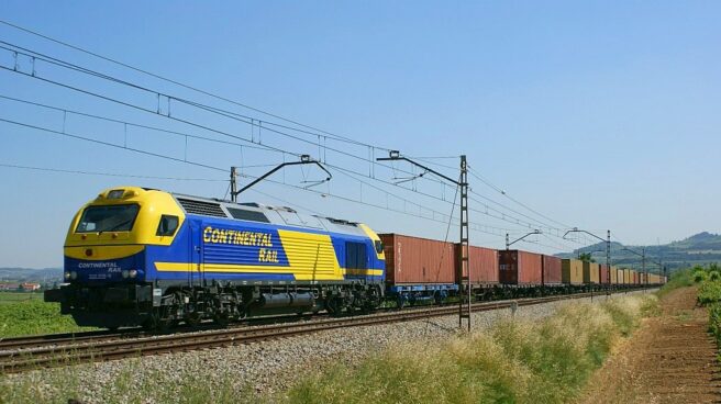 Un tren de mercancías de Continental Rail, filial de ACS.