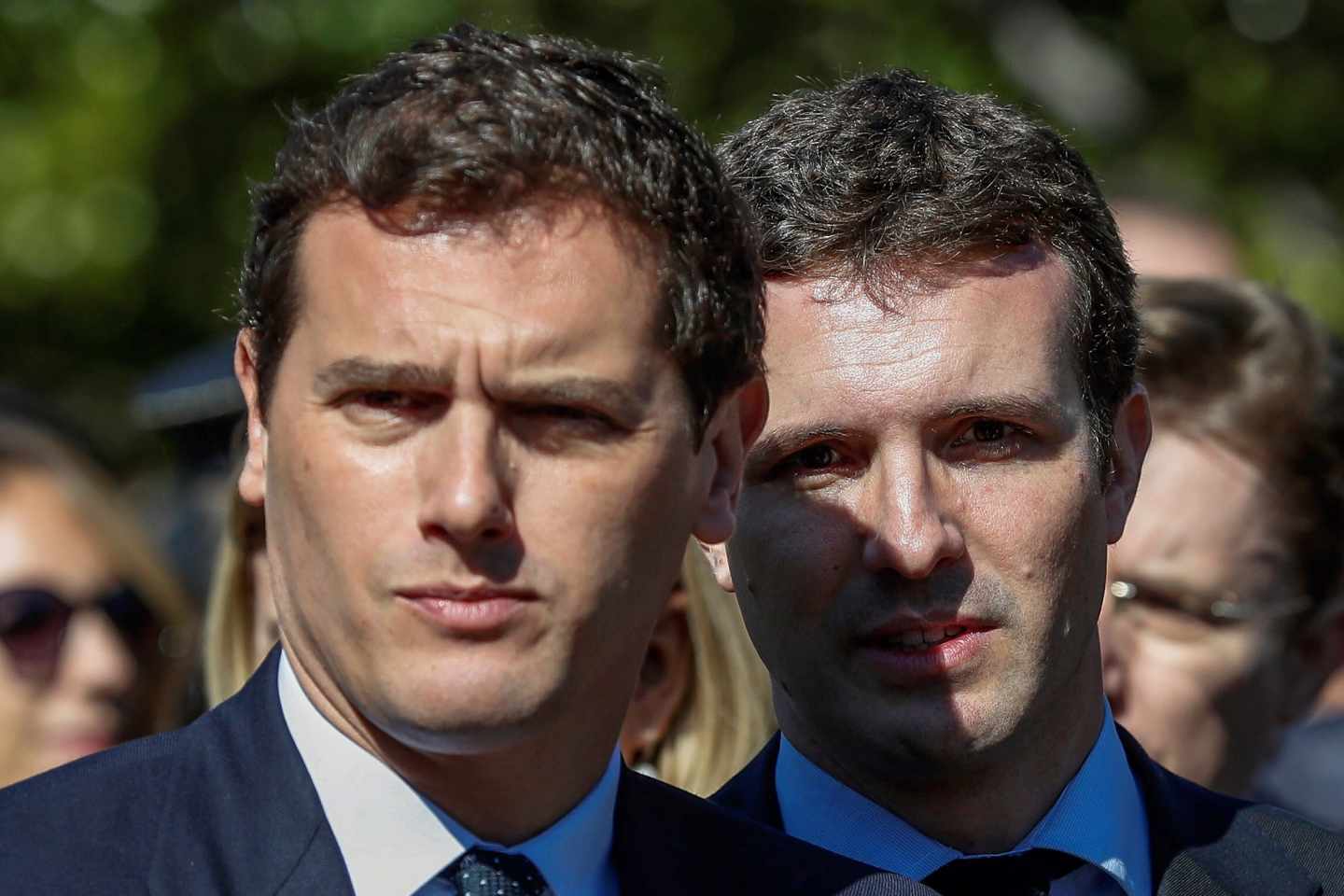 Pablo Casado junto a Albert Rivera en los actos conmemorativos del 15 aniversario del 11-M