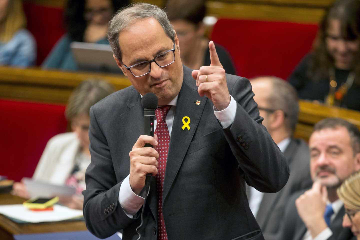 Quim Torra, en el Parlament.