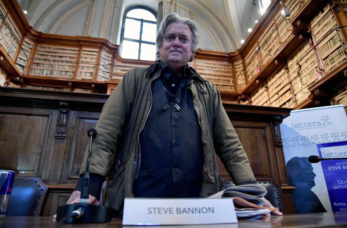 Steve Bannon, en un acto en Roma.