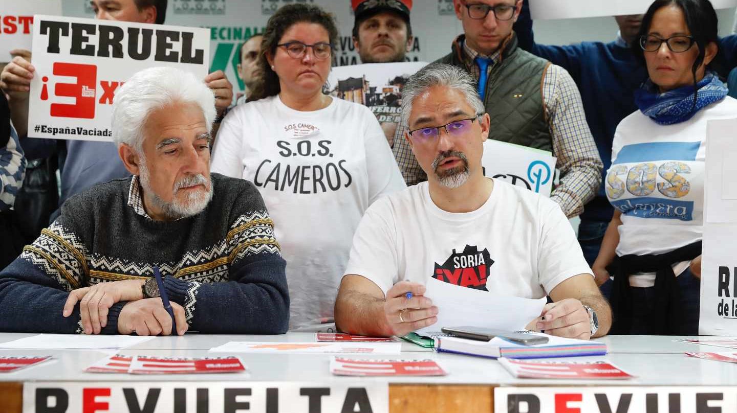 Asociaciones vecinales presentan la manifestación de 'La España vaciada'.