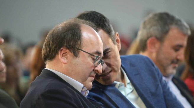 debate pedro sánchez indultos Iceta y Sánchez, en Tarragona.