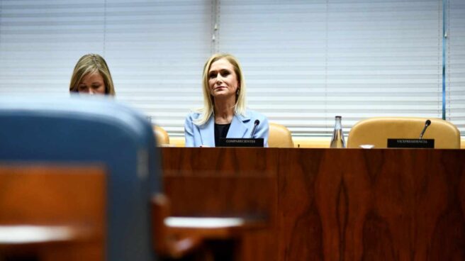 Cristina Cifuentes, durante su comparecencia en la comisión de investigación constituida en la Asamblea de Madrid.