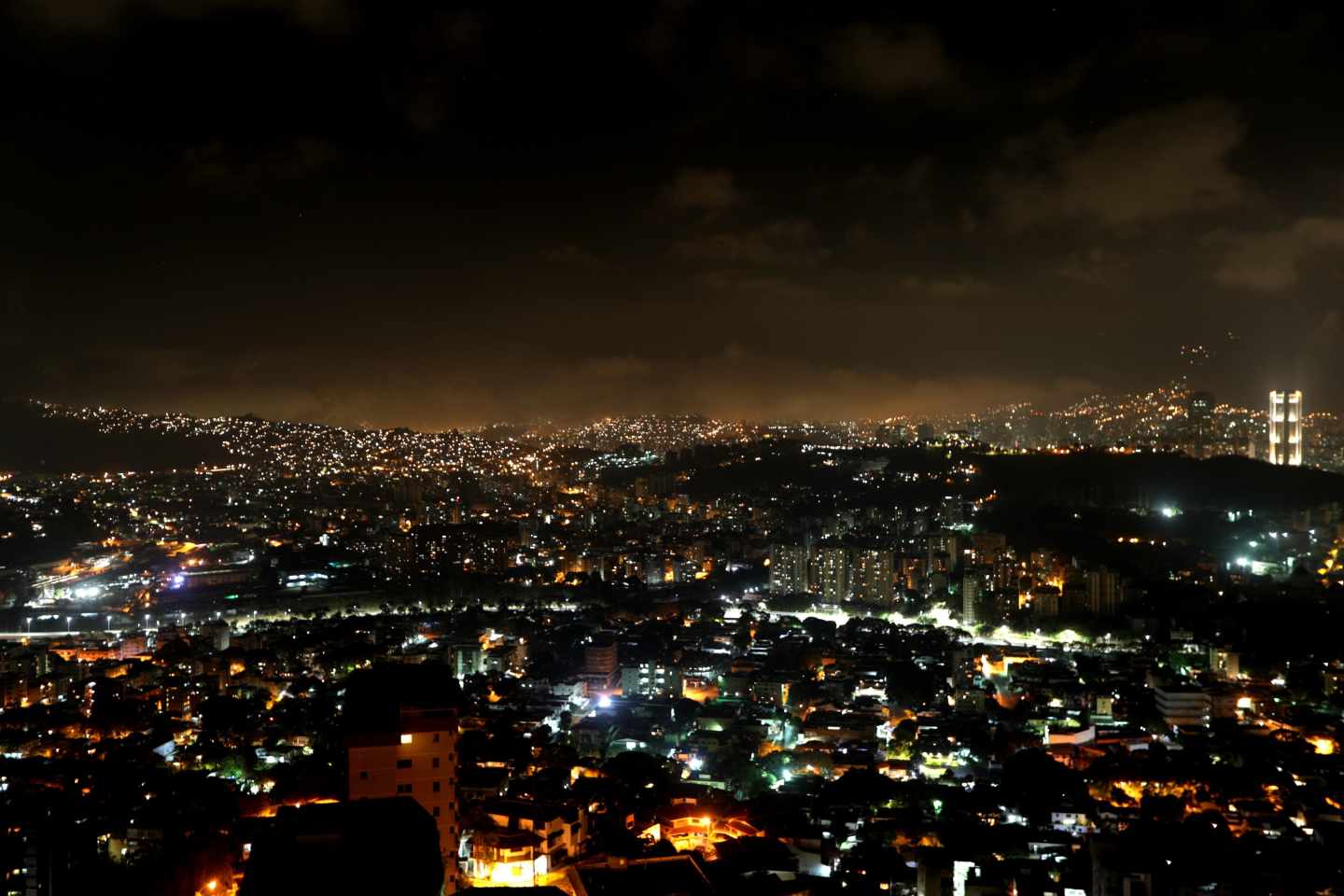 Caracas en la oscuridad.
