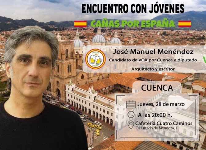 Cartel original del encuentro organizado por Vox Cuenca