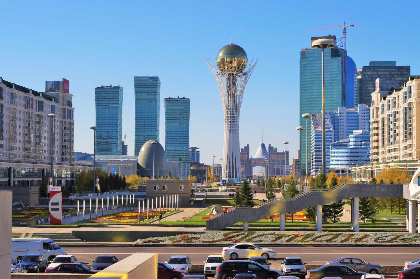 Centro económico y turístico de Astaná, ahora Nursultan, capital de Kazajistán.