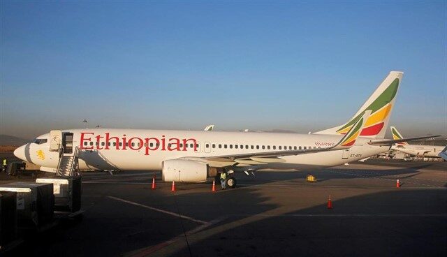 Avión de las líneas aéreas de Etiopía.