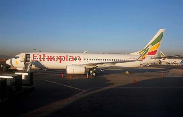 Avión de las líneas aéreas de Etiopía.
