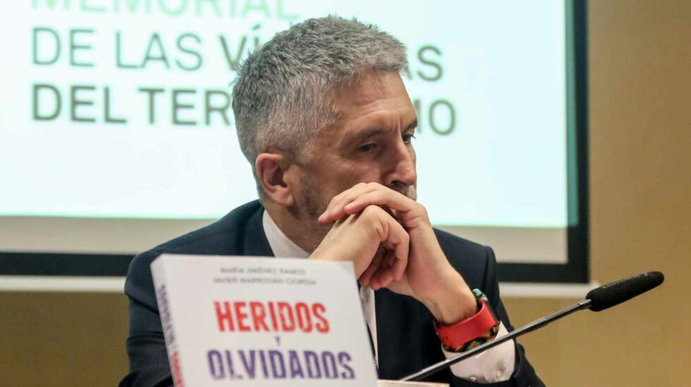 El ministro del Interior, Fernando Grande-Marlaska, en la reciente presentación del libro 'Heridos y olvidados'.