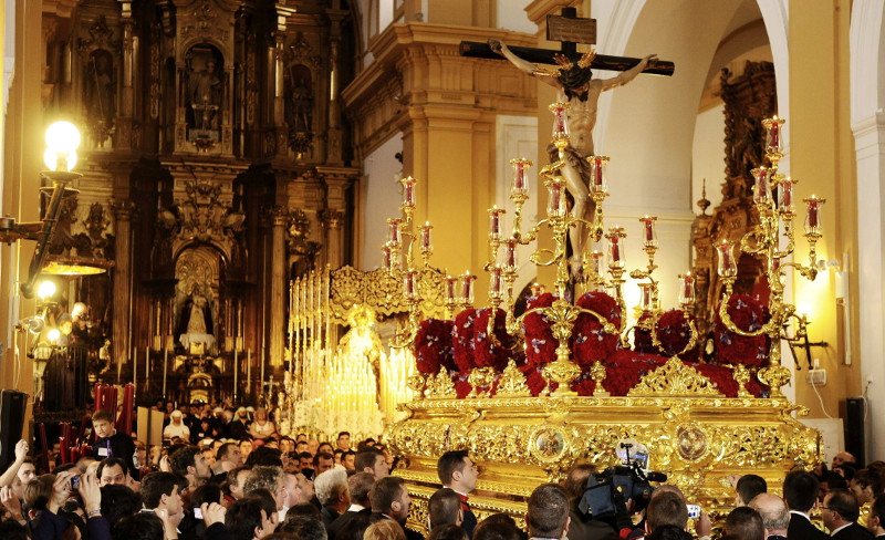 Paso de Semana Santa en Sevilla.