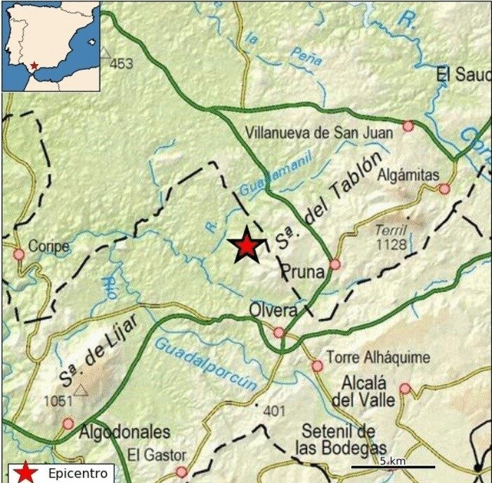 Un terremoto de magnitud cuatro sacude la localidad gaditana de Olvera