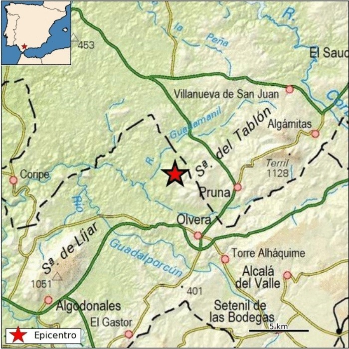Un terremoto de magnitud cuatro sacude la localidad gaditana de Olvera