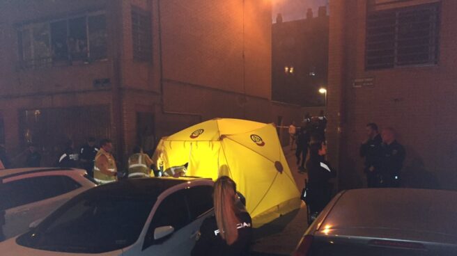 Un camión quemado en Vallecas tras el apuñalamiento de un hombre. Un camión quemado en Vallecas tras el apuñalamiento de un hombre.