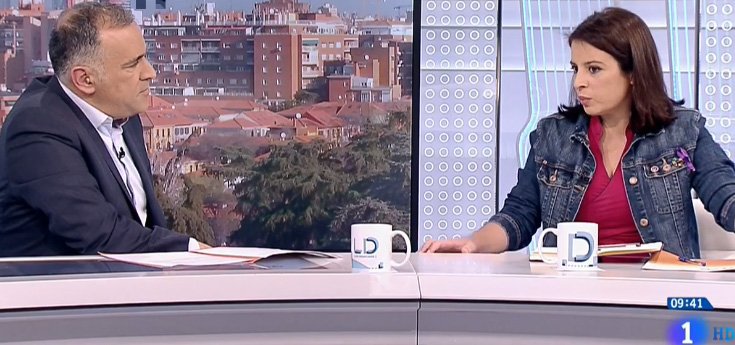 Adriana Lastra, en una entrevista en TVE.