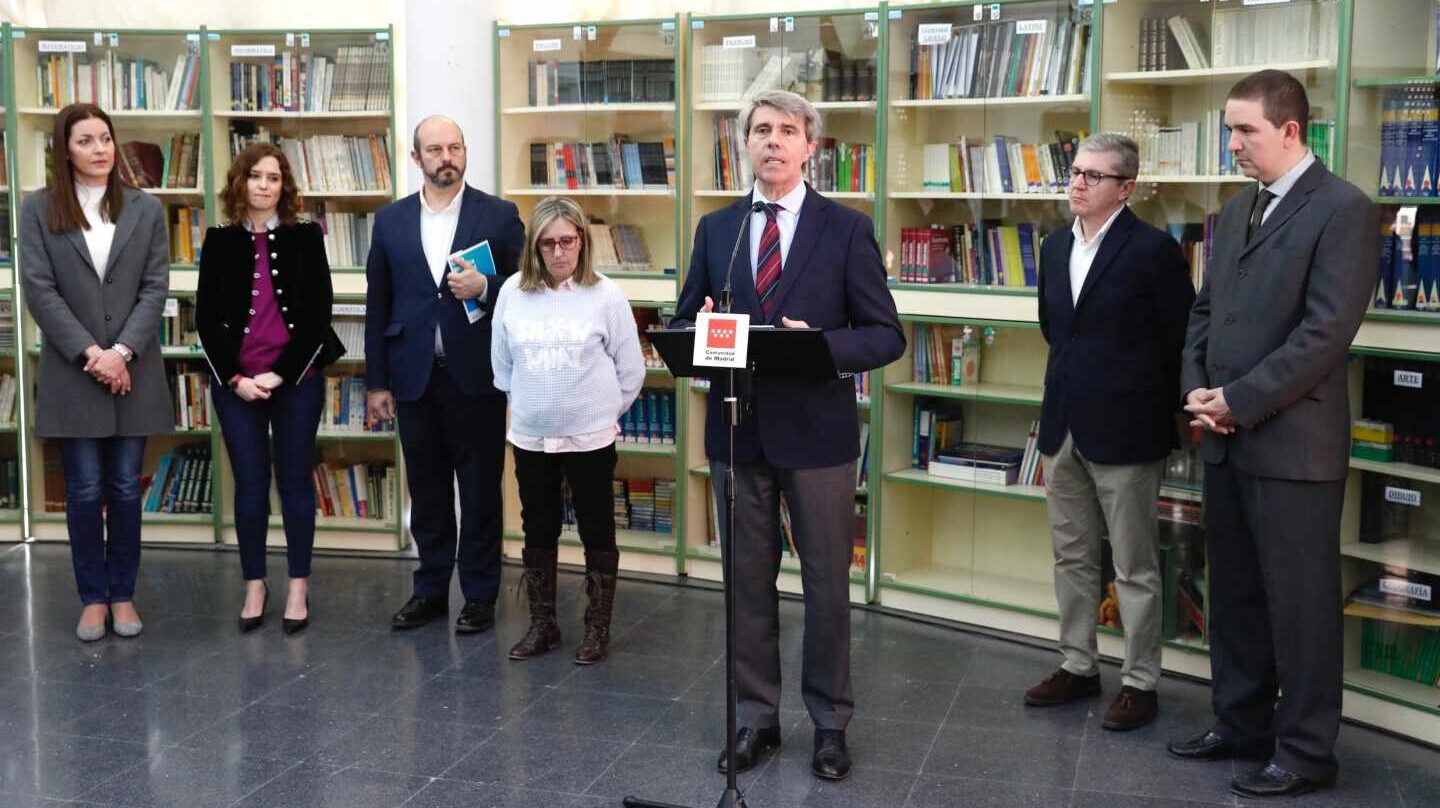 Acto del presidente de la Comunidad de Madrid, Ángel Garrido, con la presencia de la candidata regional del PP, Isabel Díaz Ayuso.