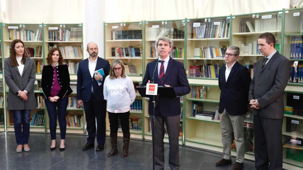 Acto del presidente de la Comunidad de Madrid, Ángel Garrido, con la presencia de la candidata regional del PP, Isabel Díaz Ayuso.