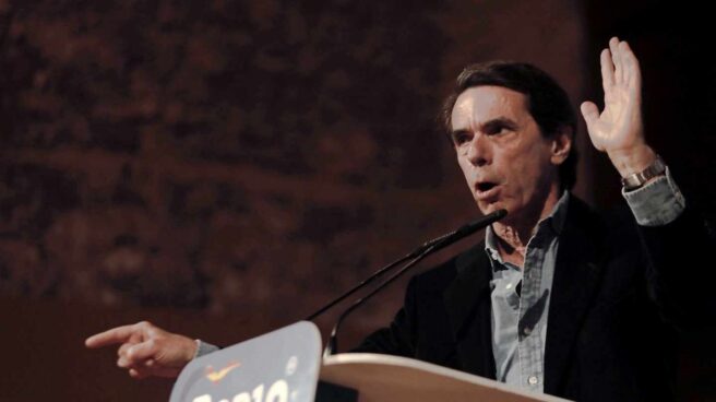 El expresidente del Gobierno, José María Aznar, durante su discurso en Valencia.