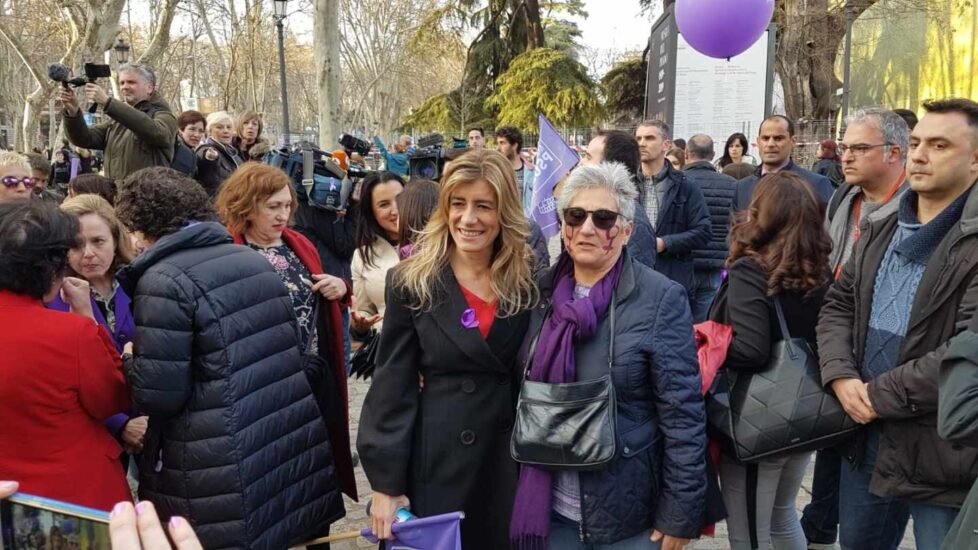 Manifestación del 8-M: Begoña Gómez, esposa de Pedro Sánchez.