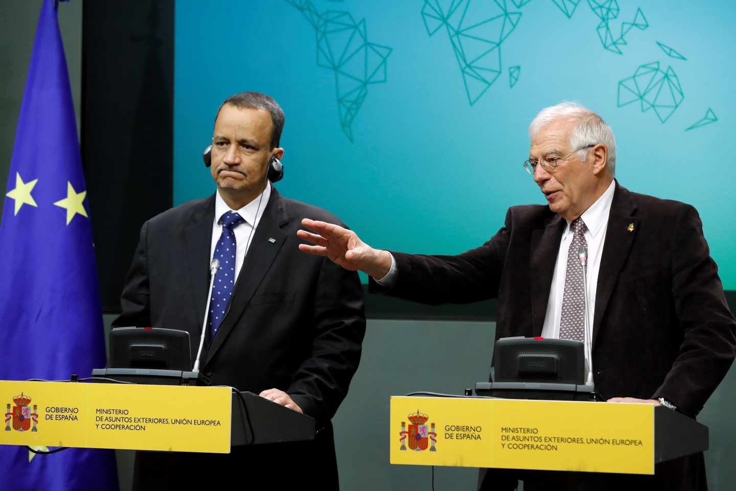 Josep Borrell, junto al ministro de Exteriores de Mauritania.