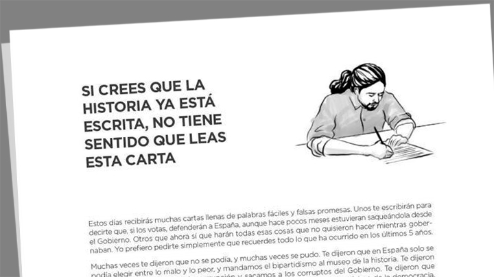 Podemos vuelve a recurrir al icono de Pablo Iglesias para animar a los suyos a ir a votar