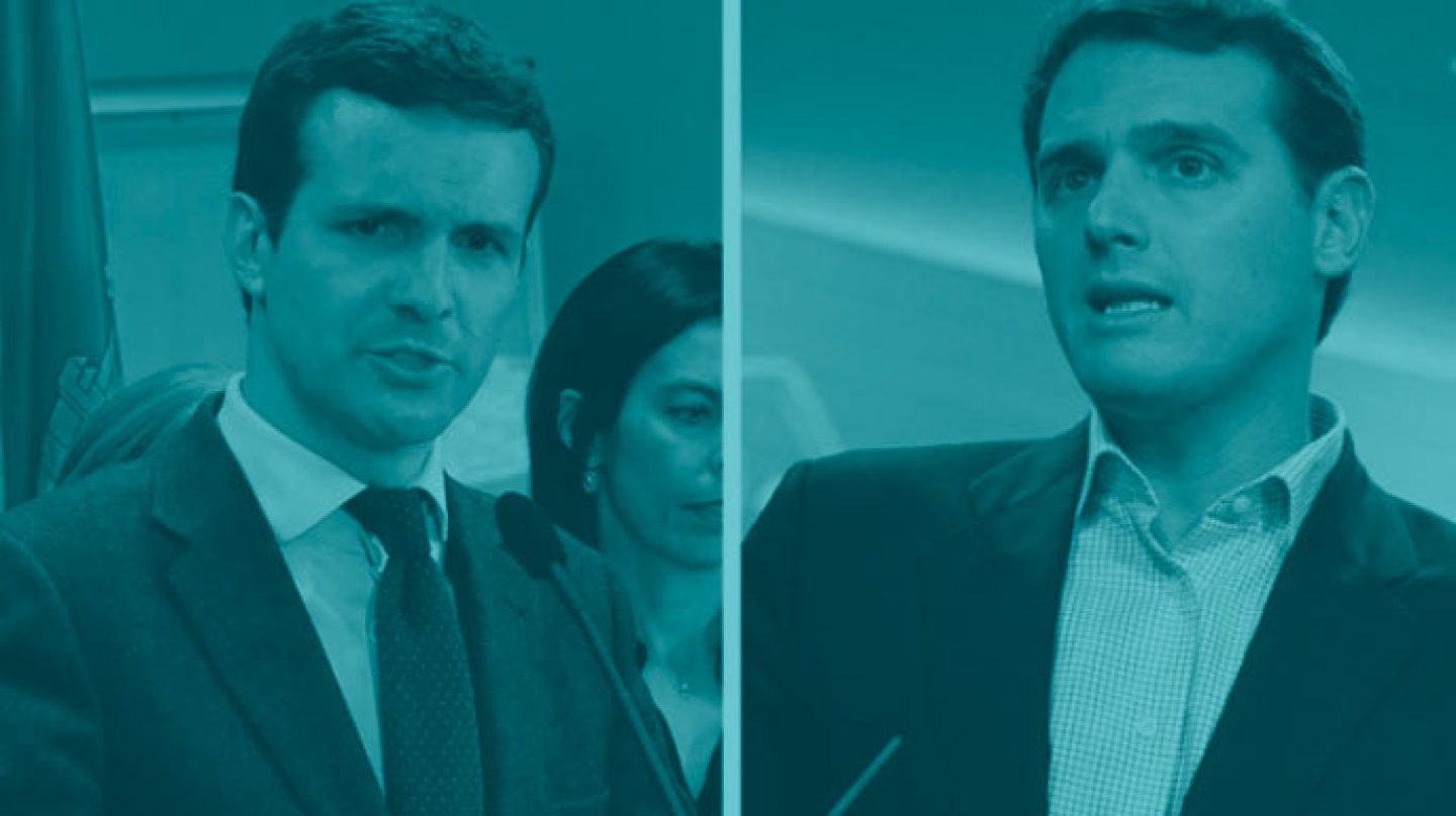 Pablo Casado y Albert Rivera.