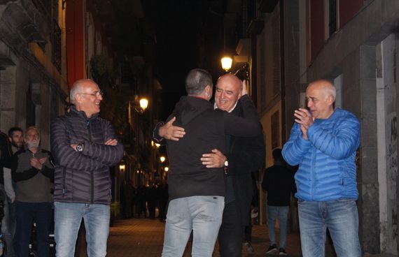 Iñaki Etxarte durante su recibimiento en la localidad de Azpeitia (Guipúzcoa) el pasado sábado.