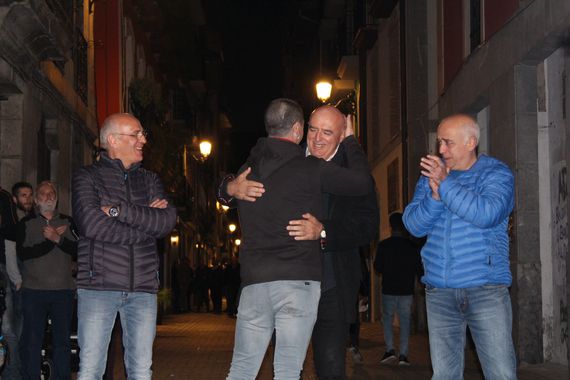 Iñaki Etxarte durante su recibimiento en la localidad de Azpeitia (Guipúzcoa) el pasado sábado.