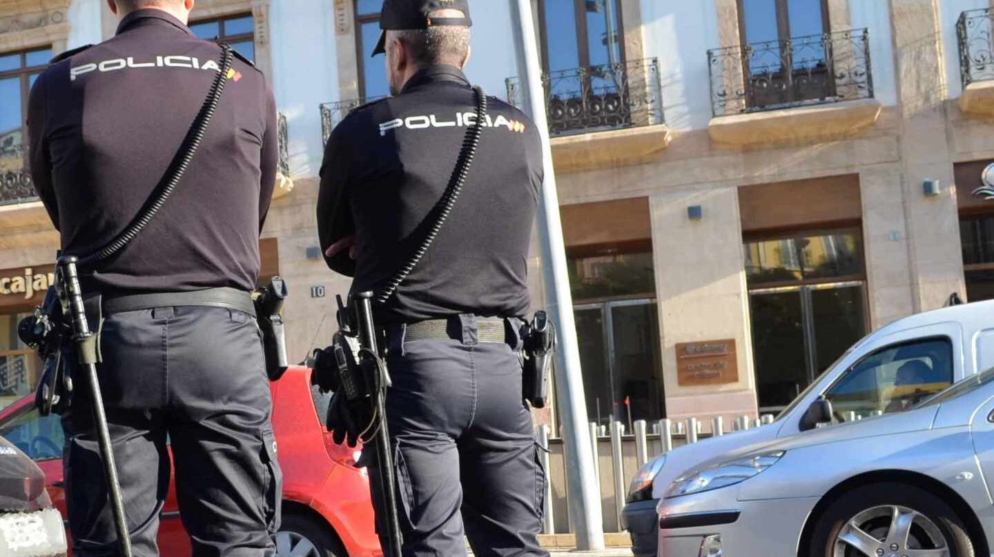 Policías nacionales, en acto de servicio.