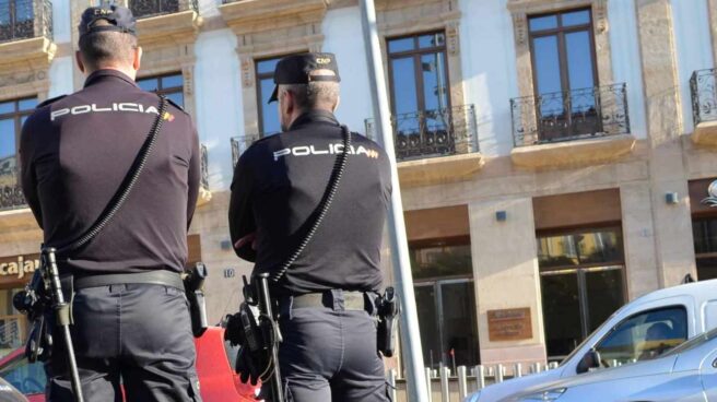 Policías nacionales, en acto de servicio.