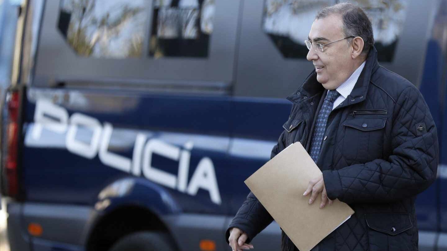 El comisario Enrique García Castaño, llegando este martes a la Audiencia Nacional para declarar ante el juez del 'caso Villarejo'.