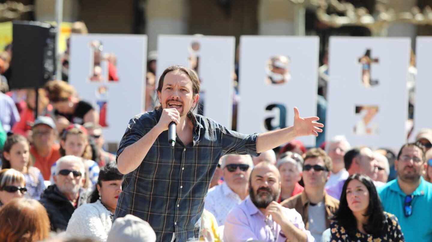 Pablo Iglesias, en un acto en Pamplona.