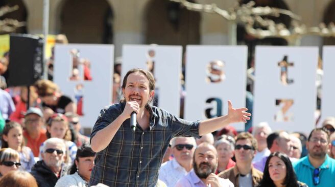 Pablo Iglesias, en un acto en Pamplona.