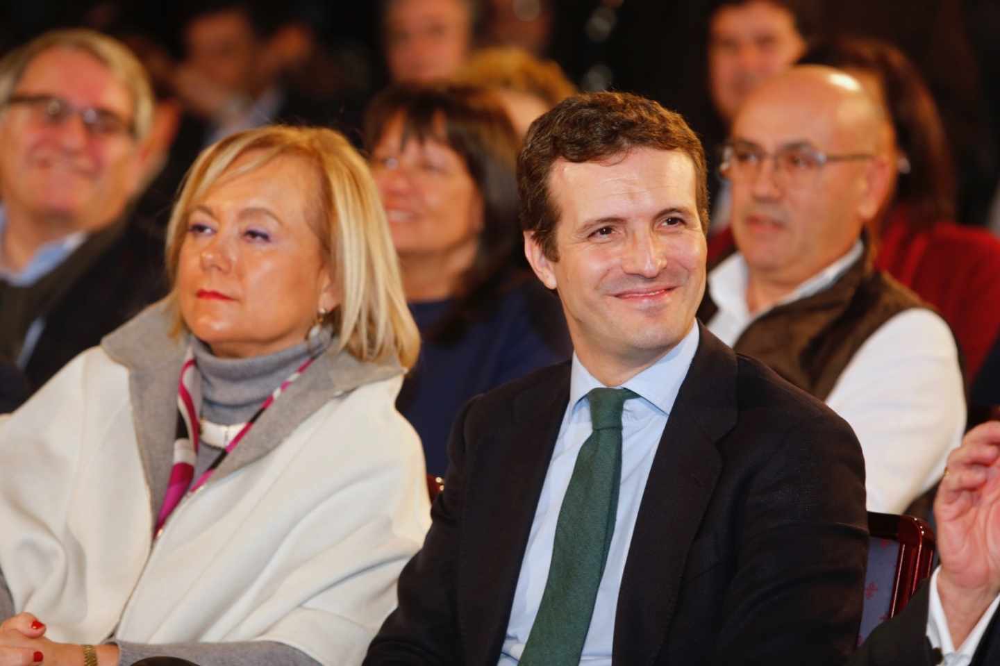 Mercedes Fernández y Pablo Casado, durante un acto del Partido Popular.