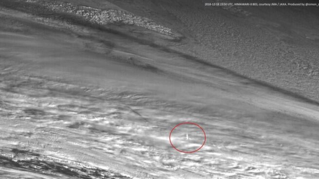 El satélite Himawari detectó la estela dejada por la explosión del meteorito de Béring en 2018