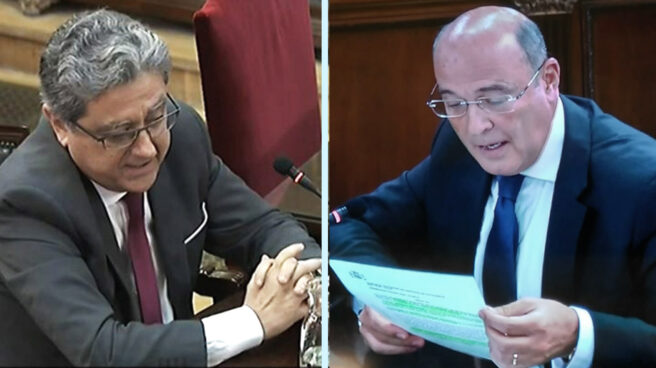 Enric Millo (izquierda) y Diego Pérez de los Cobos, declarando este martes en el juicio del 'procés'.