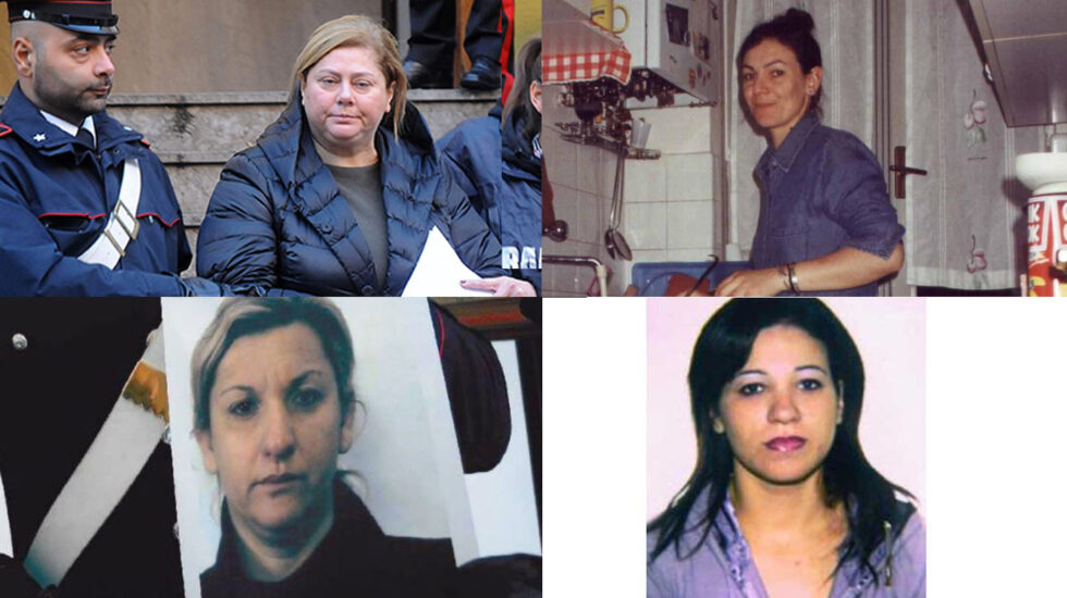En sentido horario de izquierda arriba: Maria Angela Di Trapani, Lea Garofalo, Teresa Marino, Concetta Cacciola