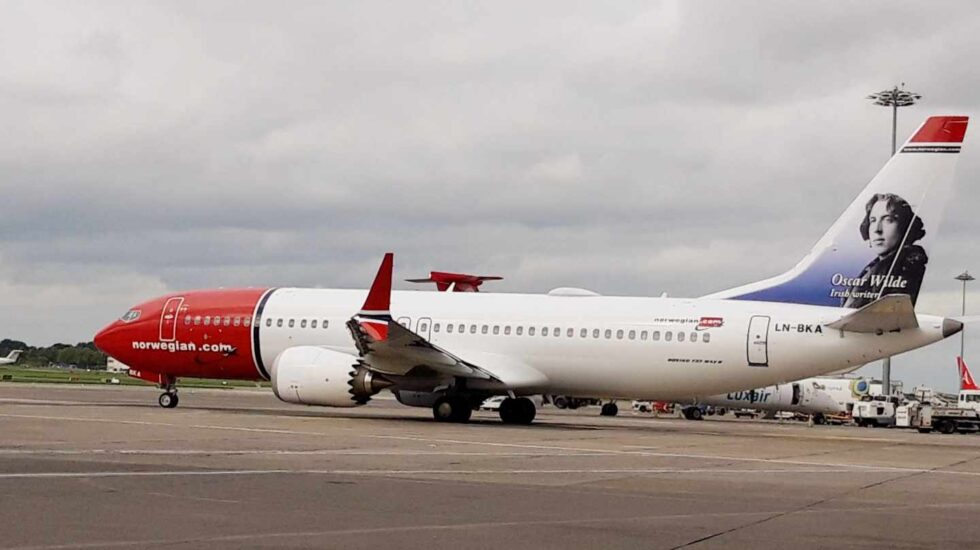 Un avión Boeing 737 MAX-8 de Norwegian Airlines.