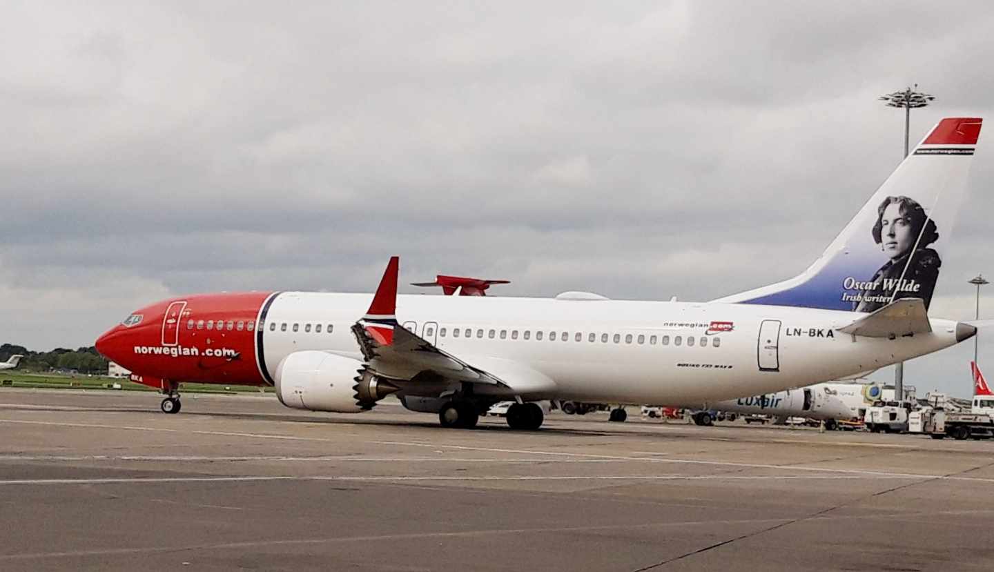 Un avión Boeing 737 MAX-8 de Norwegian Airlines.