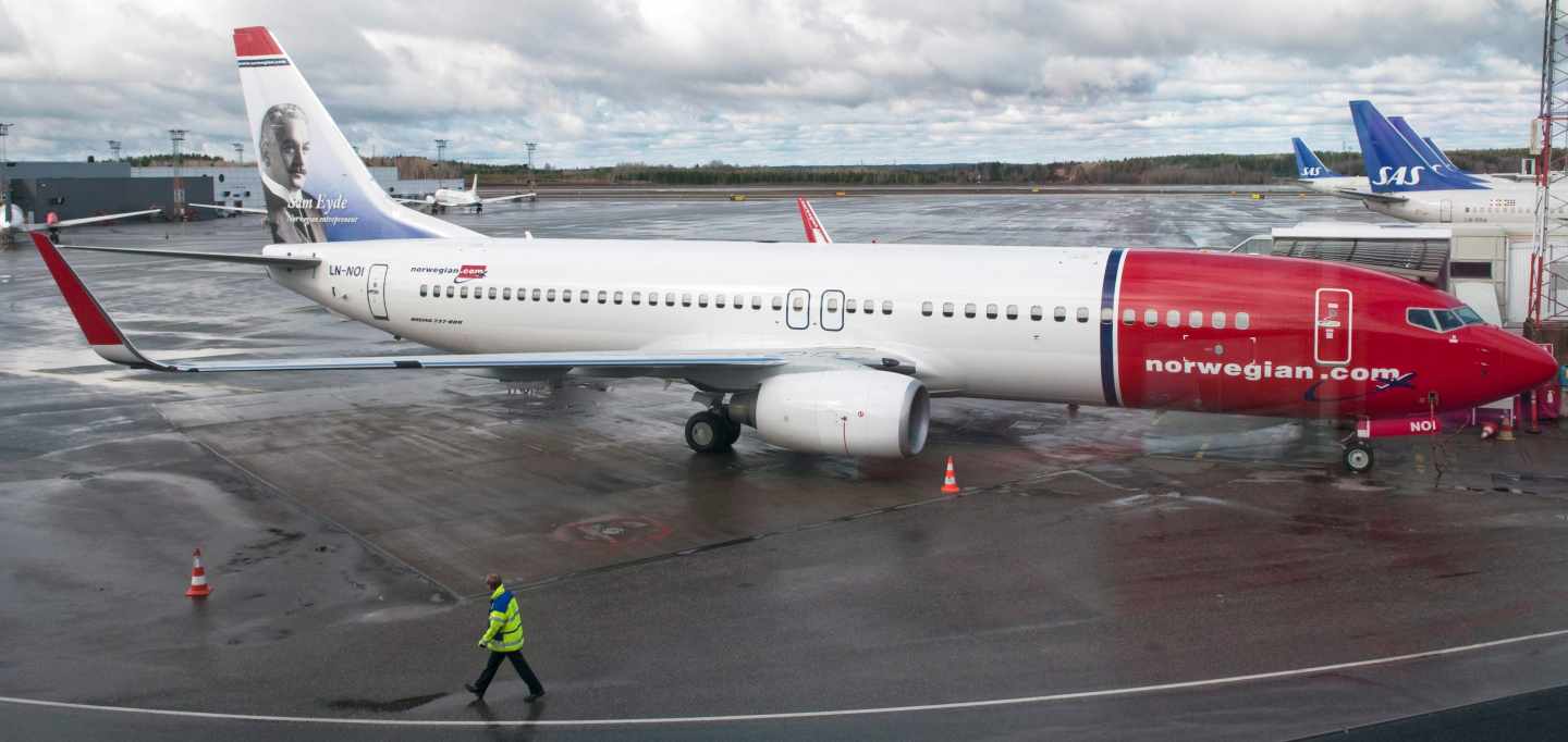 Un avión de Norwegian del modelo Boeing 737 MAX.