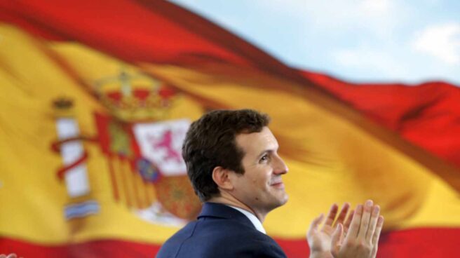 Pablo Casado, en un reciente acto de su partido