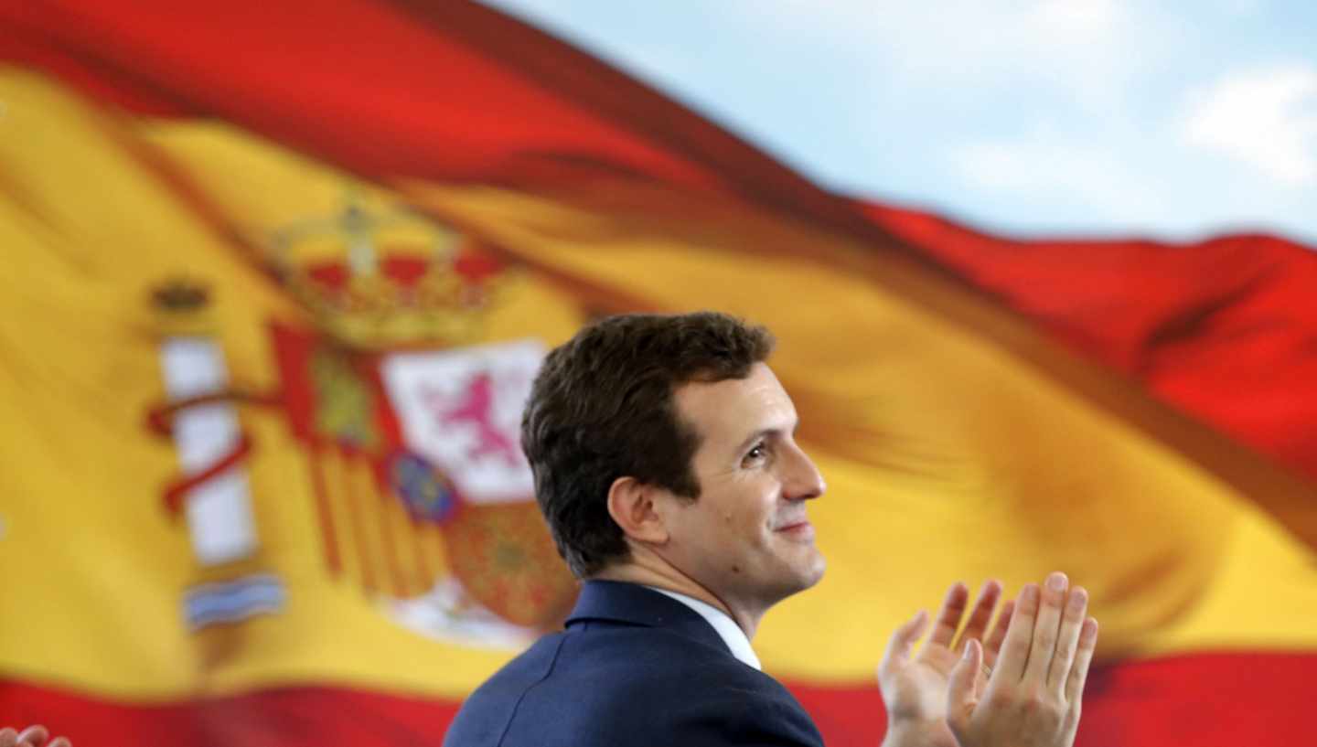 Pablo Casado, en un reciente acto de su partido