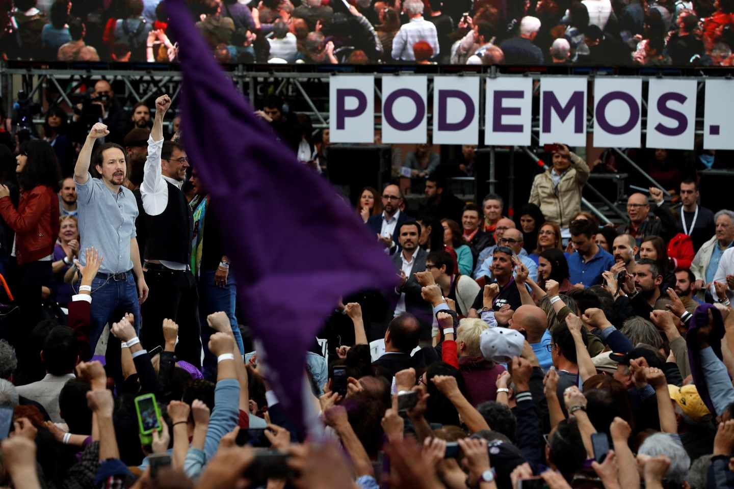 Pablo Iglesias, en el acto de su reaparición en Madrid.