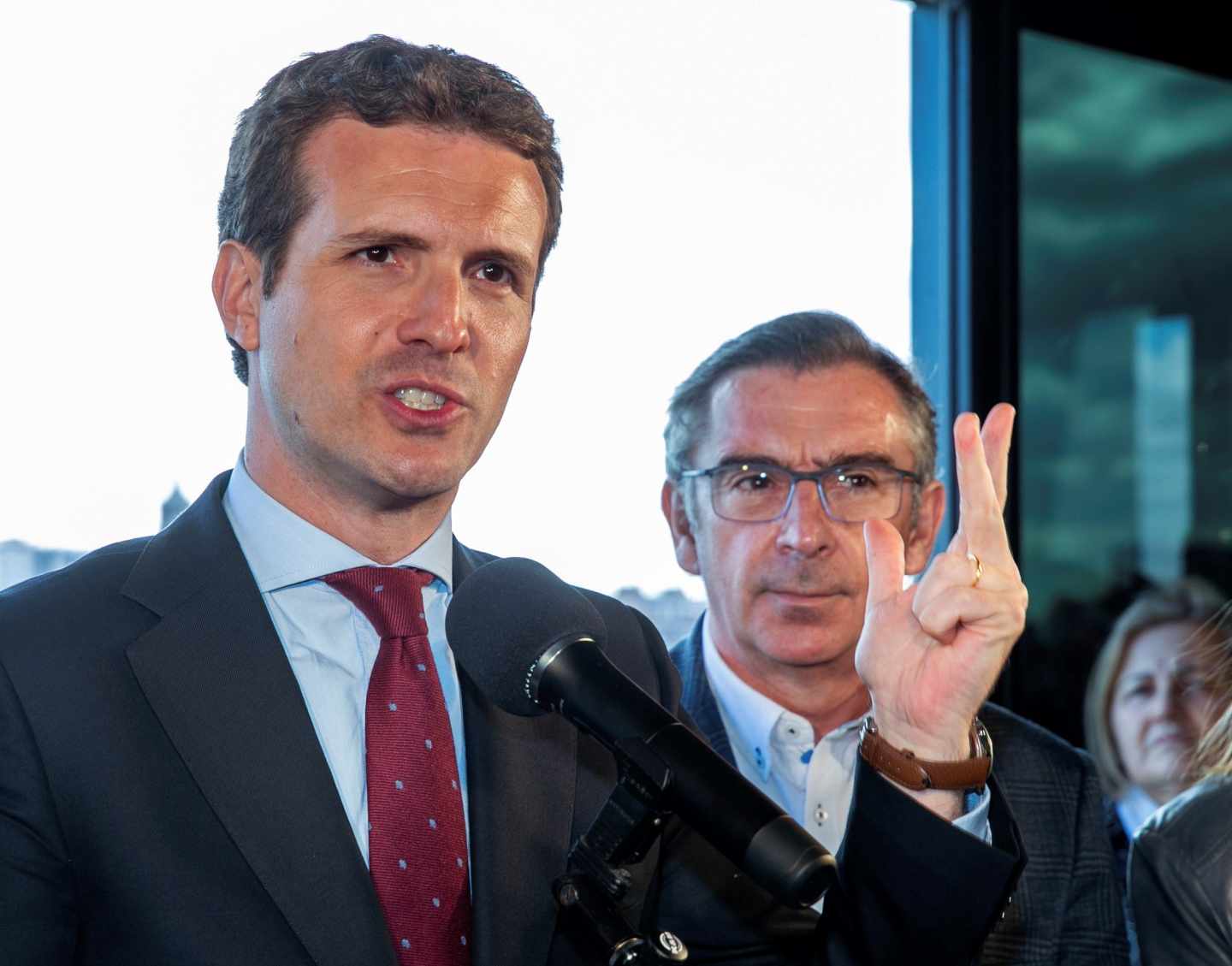 Pablo Casado, durante un acto con militantes en Zaragoza.