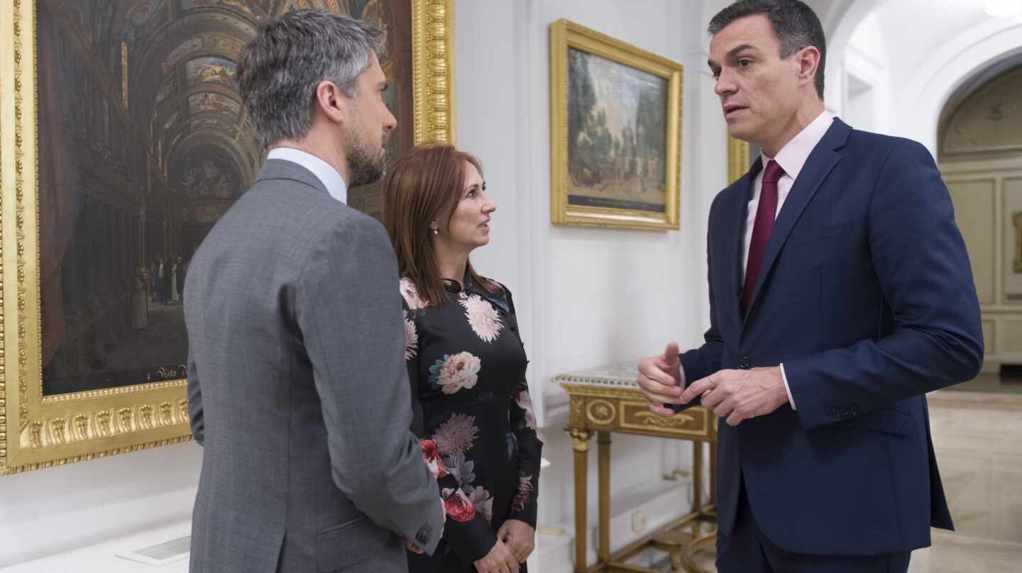 Pedro Sánchez, instantes antes de la entrevista concedida a los informativos de TVE en el mes de febrero.