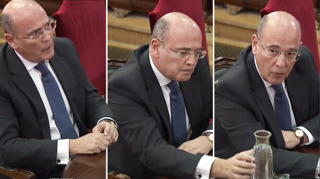 Diego Pérez de los Cobos, durante su declaración en el Tribunal Supremo por el juicio del 'procés' Diego Pérez de los Cobos, durante su declaración en el Tribunal Supremo por el juicio del 'procés'
