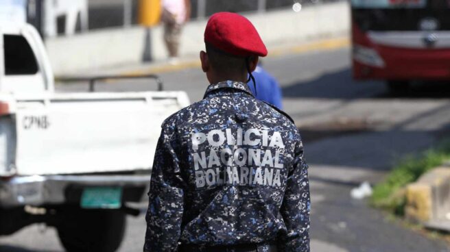 Agente de la Policía Nacional Bolivariana, en Caracas.