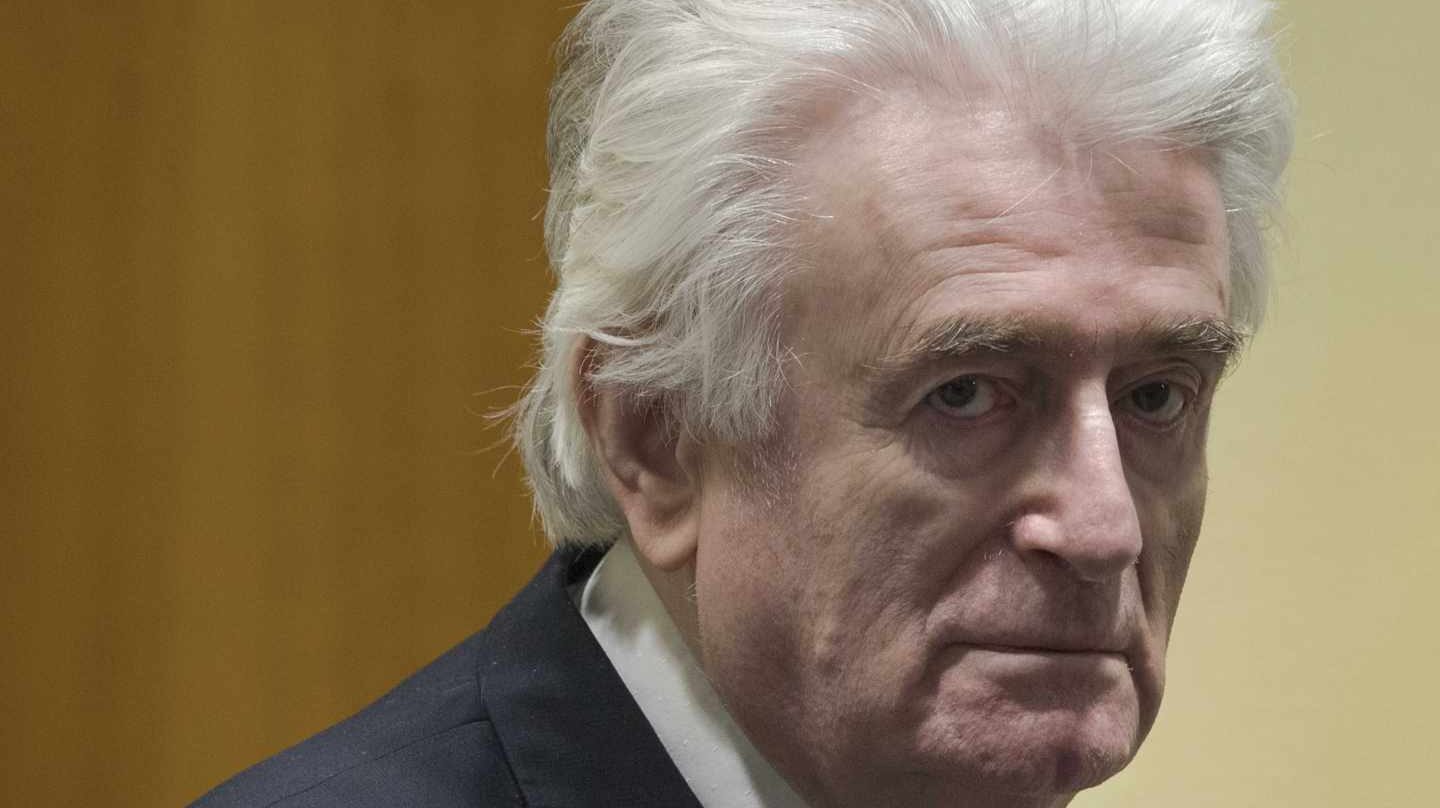 Radovan Karadzic, durante la lectura de su veredicto en La Haya, este miércoles 20 de marzo de 2019.